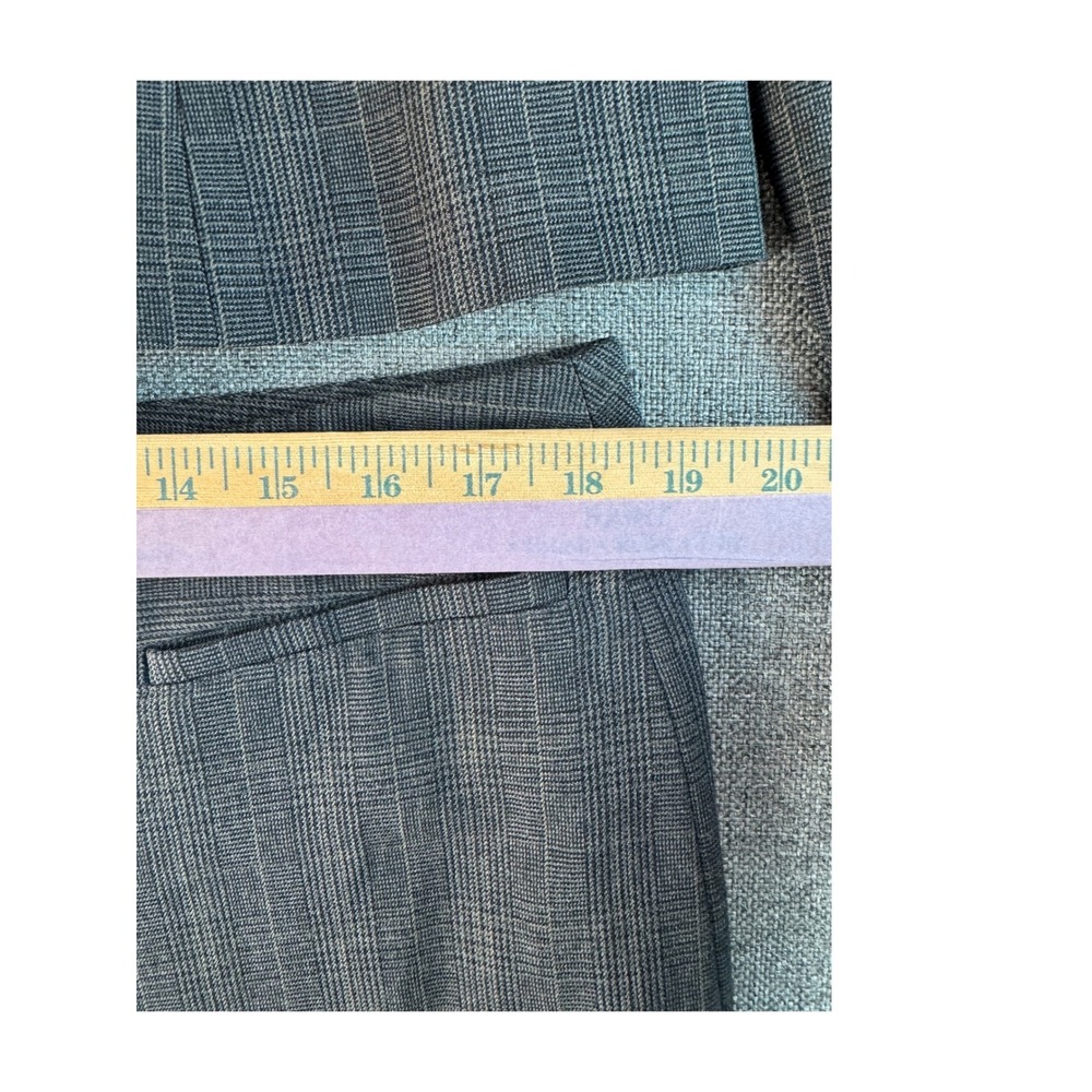 Rafaella Grey Glen Plaid Pant Suit Set Blazer 14 Pants 16 Professional Office - Picture 9 of 11
